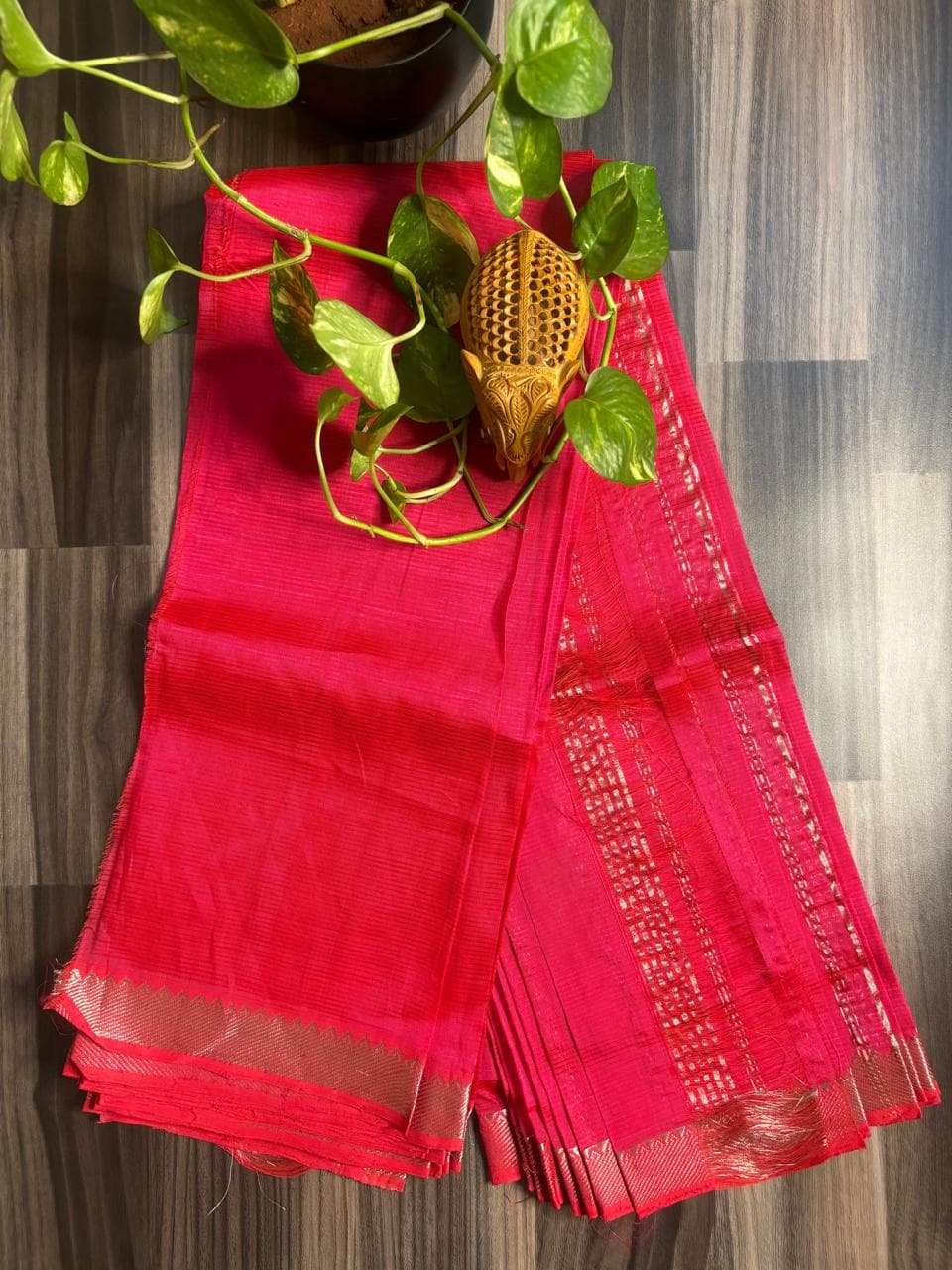 Rani Pink Mangalagiri Pattu Saree